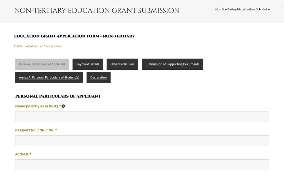 Endowment fund digital grant application form replacing a paper-based process